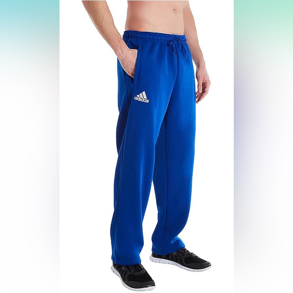 Adidas Mens Fleece Athletic Pant Sweatpants Joggers Royal Blue Size 4XLT NEW